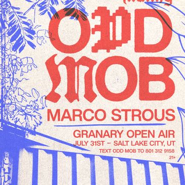 Original Odd Mob and Marco Strous flyer for Mutiny’s Granary Open Air show on July 31, 2026.
