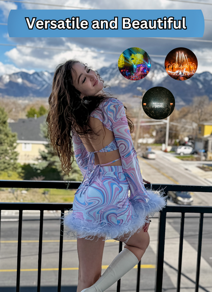 Cotton Candy Nebula Rave Apparel - Women's Rave Outfit, Festival, Rave Ware, and Multi Purpose