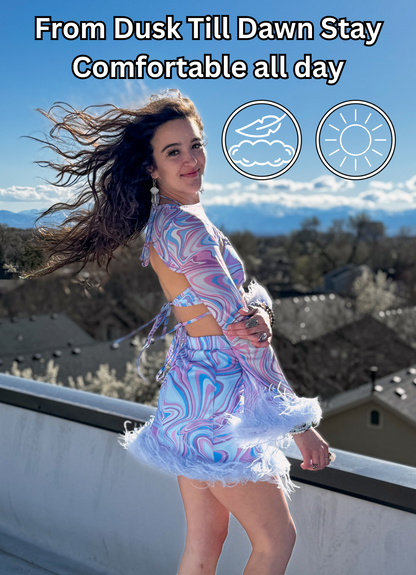 Cotton Candy Nebula Rave Apparel - Women's Rave Outfit, Festival, Rave Ware, and Multi Purpose