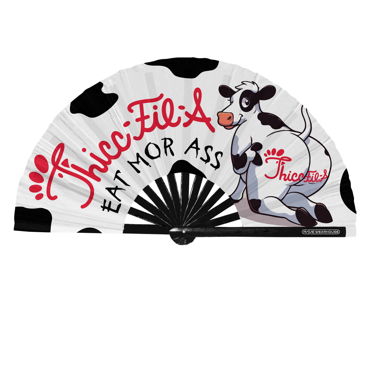 Thicc-fil-a oversized rave hand fan option