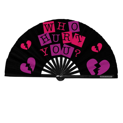 Who Hurt You oversized rave hand fan option