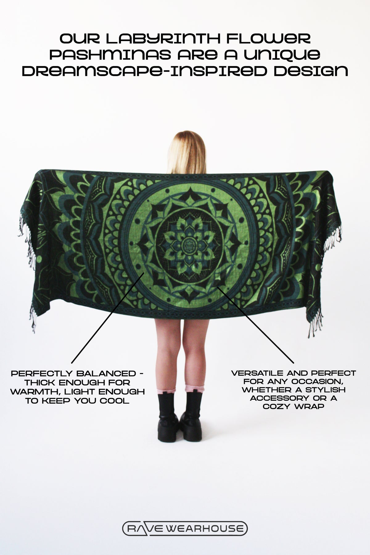 Labyrinth Flower Pashmina Shawl