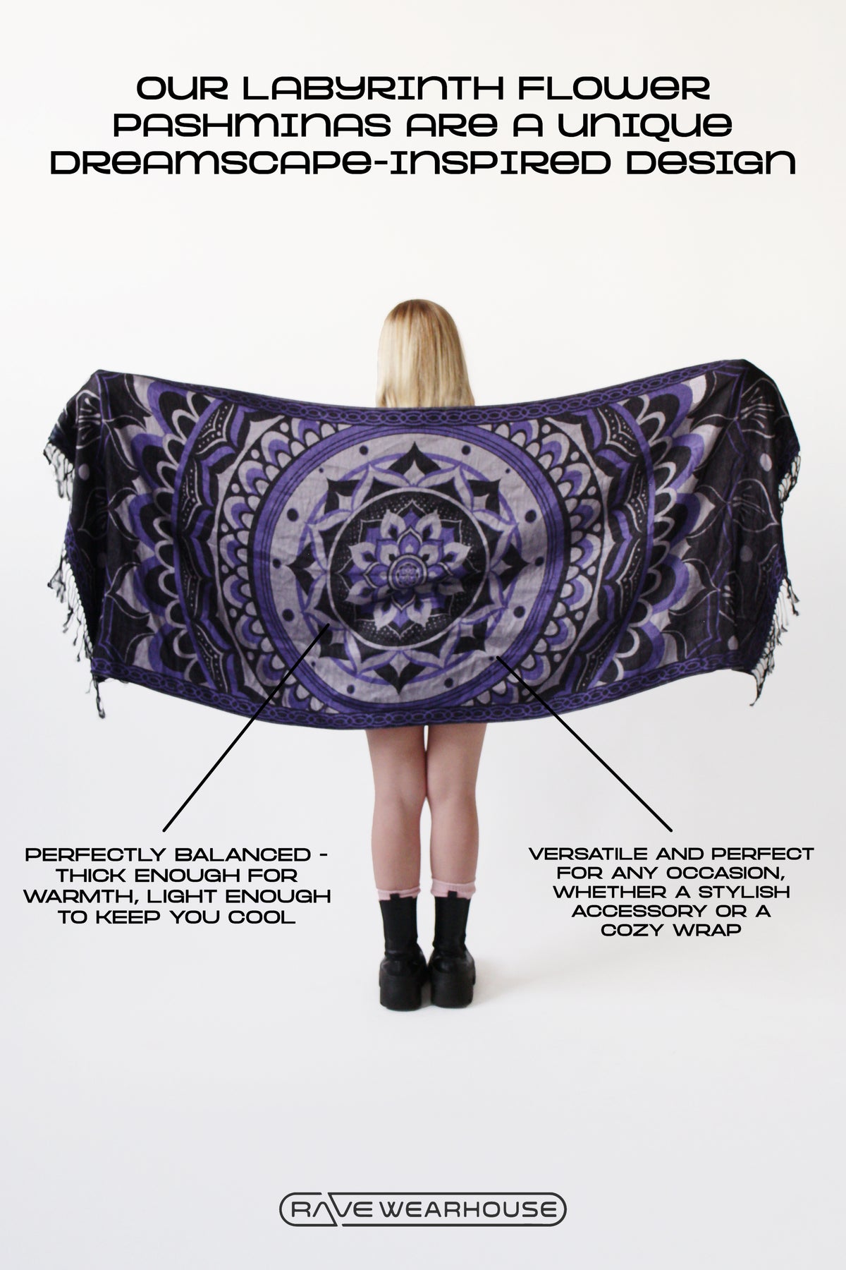 Labyrinth Flower Pashmina Shawl