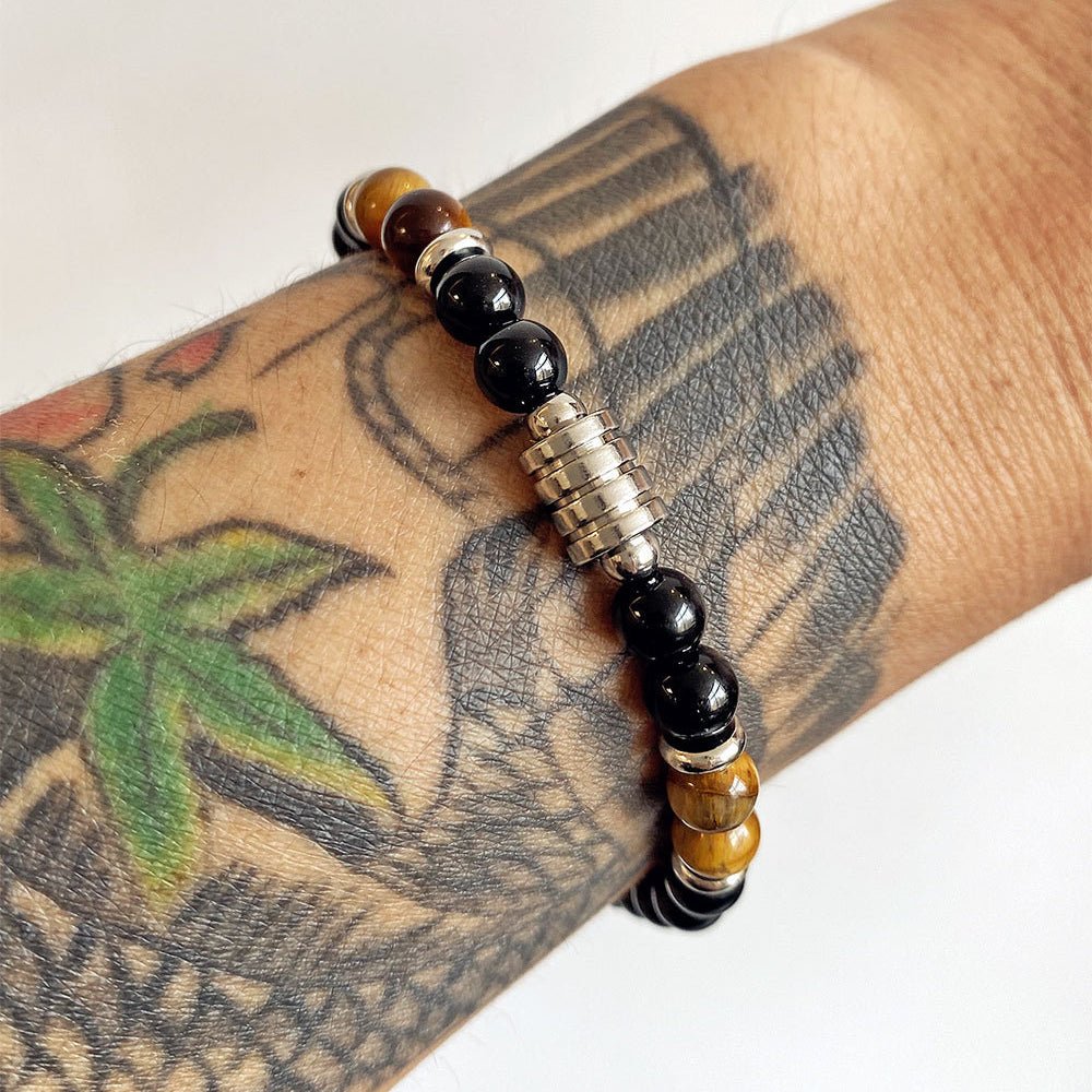 Clasp Tiger Eye Bracelet for Men Festivals Bracelet - Rave Wearhouse