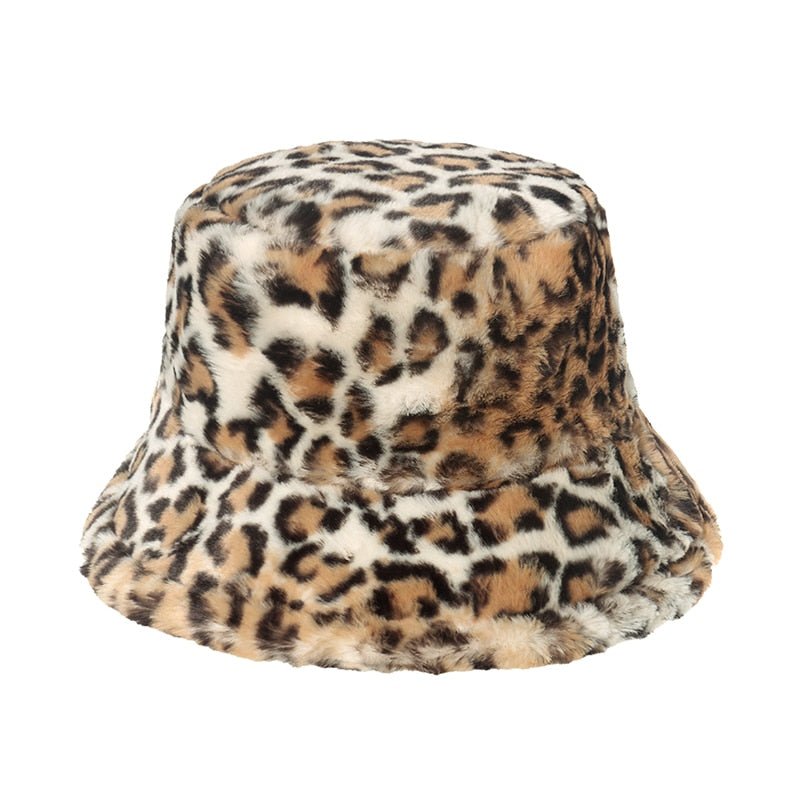 Fuzzy Bucket Hat for Women Furry Fur Bucket Hat Winter Festivals Warm Plush Fluffy Sherpa Hat - Rave Wearhouse