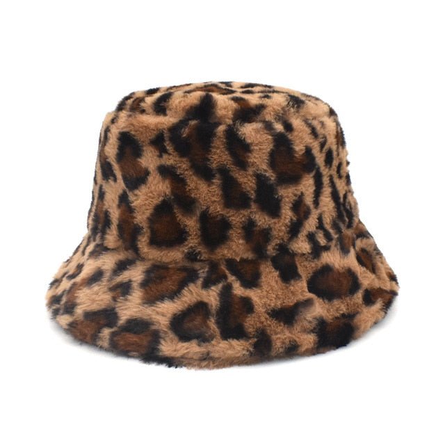 Fuzzy Bucket Hat for Women Furry Fur Bucket Hat Winter Festivals Warm Plush Fluffy Sherpa Hat - Rave Wearhouse