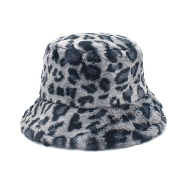 Fuzzy Bucket Hat for Women Furry Fur Bucket Hat Winter Festivals Warm Plush Fluffy Sherpa Hat - Rave Wearhouse