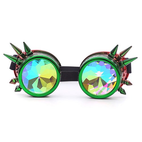 Kaleidoscope Rave Rainbow Crystal Lenses Steampunk Goggles - Rave Wearhouse