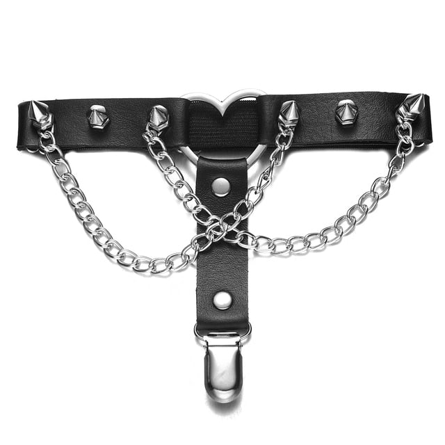 Leg Chain Leather Rave Harness For Women - Rave Wearhouse