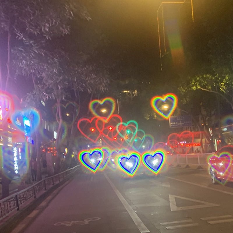 Rave Heart Shaped Diffraction Glasses For Festivals - Rave Wearhouse