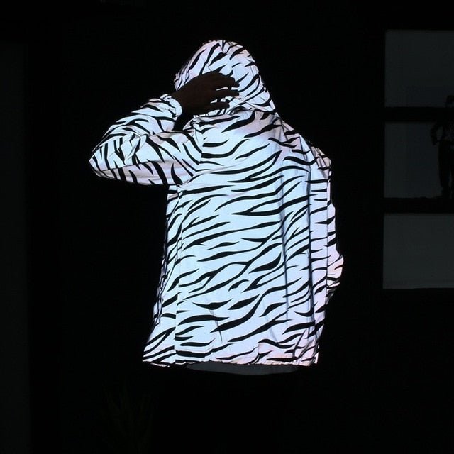 Reflective Windbreaker Hip Hop Coat Printed Streetwear - Rave Wearhouse