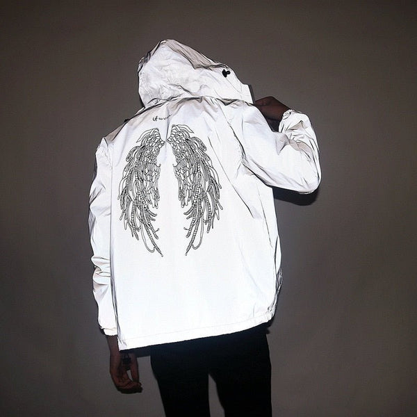 Reflective Windbreaker Hip Hop Coat Printed Streetwear - Rave Wearhouse